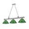 Z-Lite Cordon 3 Light Billiard, Brushed Nickel & Green 2306-3BN-ARG - alternate 1